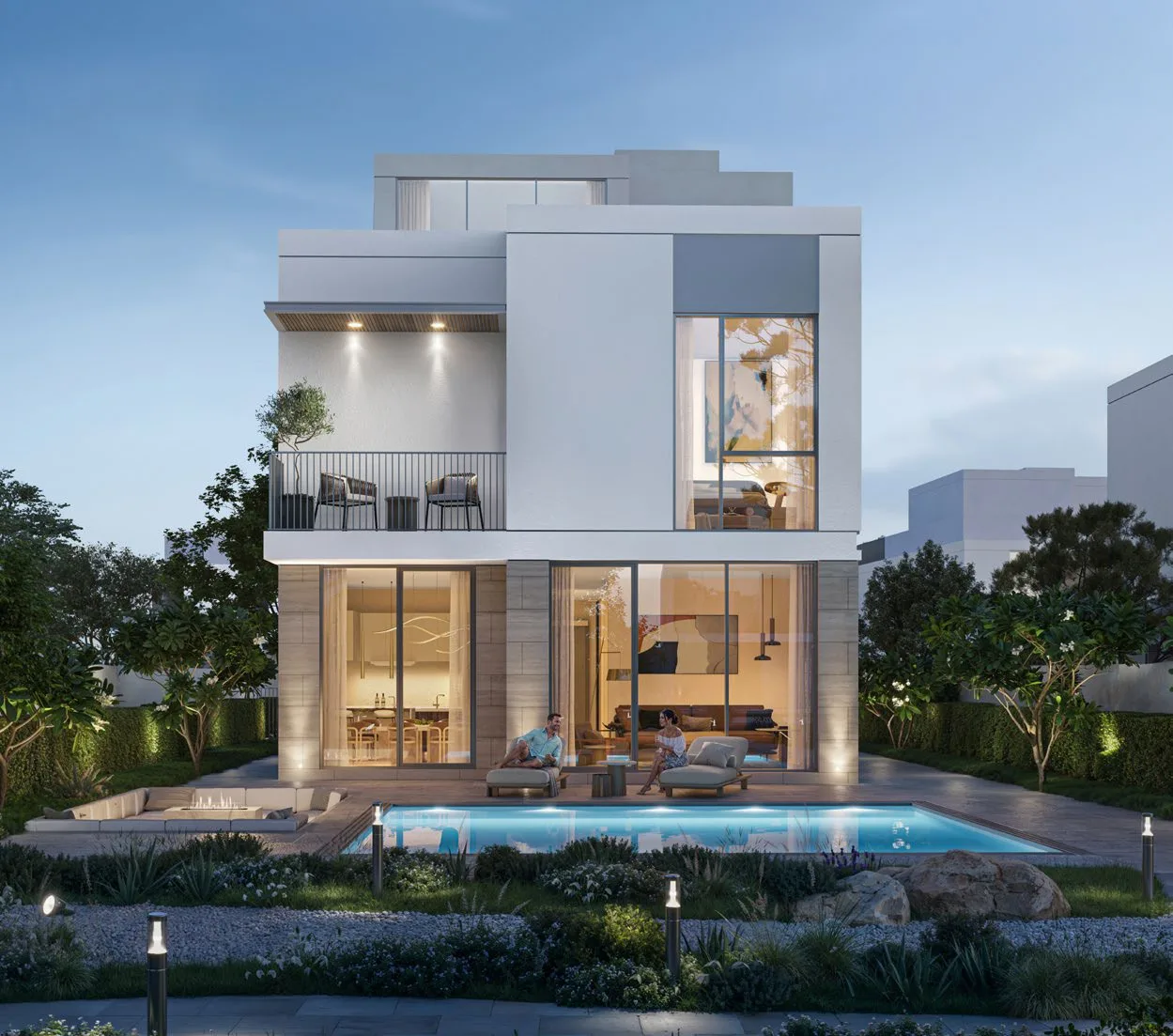 Warm open-plan residence at Lunaya Terraces